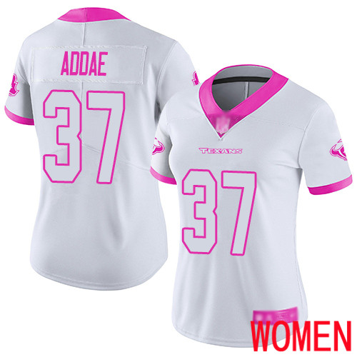 Houston Texans Limited White Pink Women Jahleel Addae Jersey NFL Football #37 Rush Fashion->houston texans->NFL Jersey